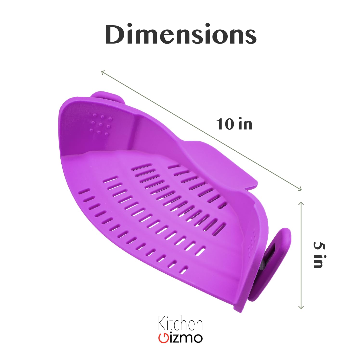 Kitchen Gizmo Snap N' Strain - Silicone Pasta Strainer Clip-On for Pots and Pans - Heat Resistant Colander for Vegetables and Noodles - Kitchen Gadgets for Cooking - Space-Saving Design - Gray