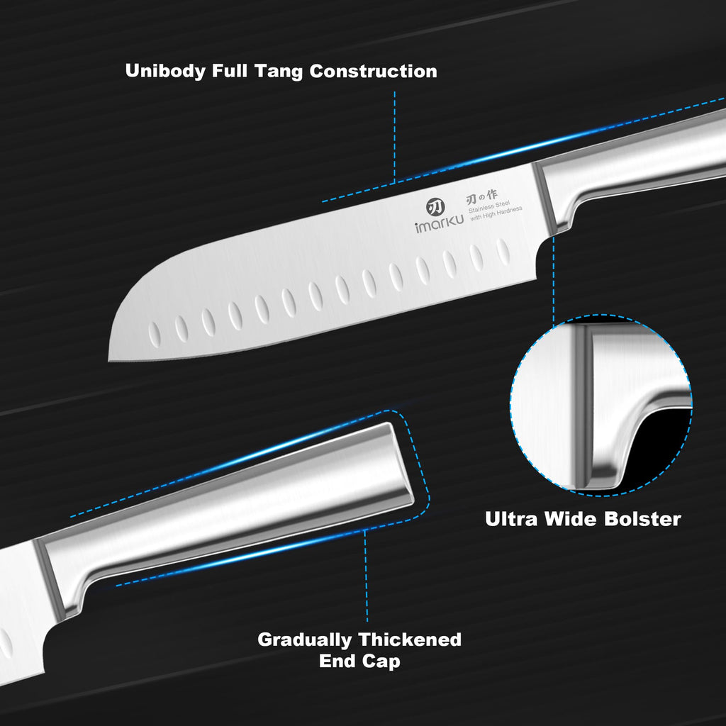 imarku Knife Set - 15PCS Kitchen Knife Set Japanese High Carbon Stainless Steel Knives Set for Kitchen, Dishwasher Safe Ultra Sharp Professional Chef Well Balance Knife Block Set, Black