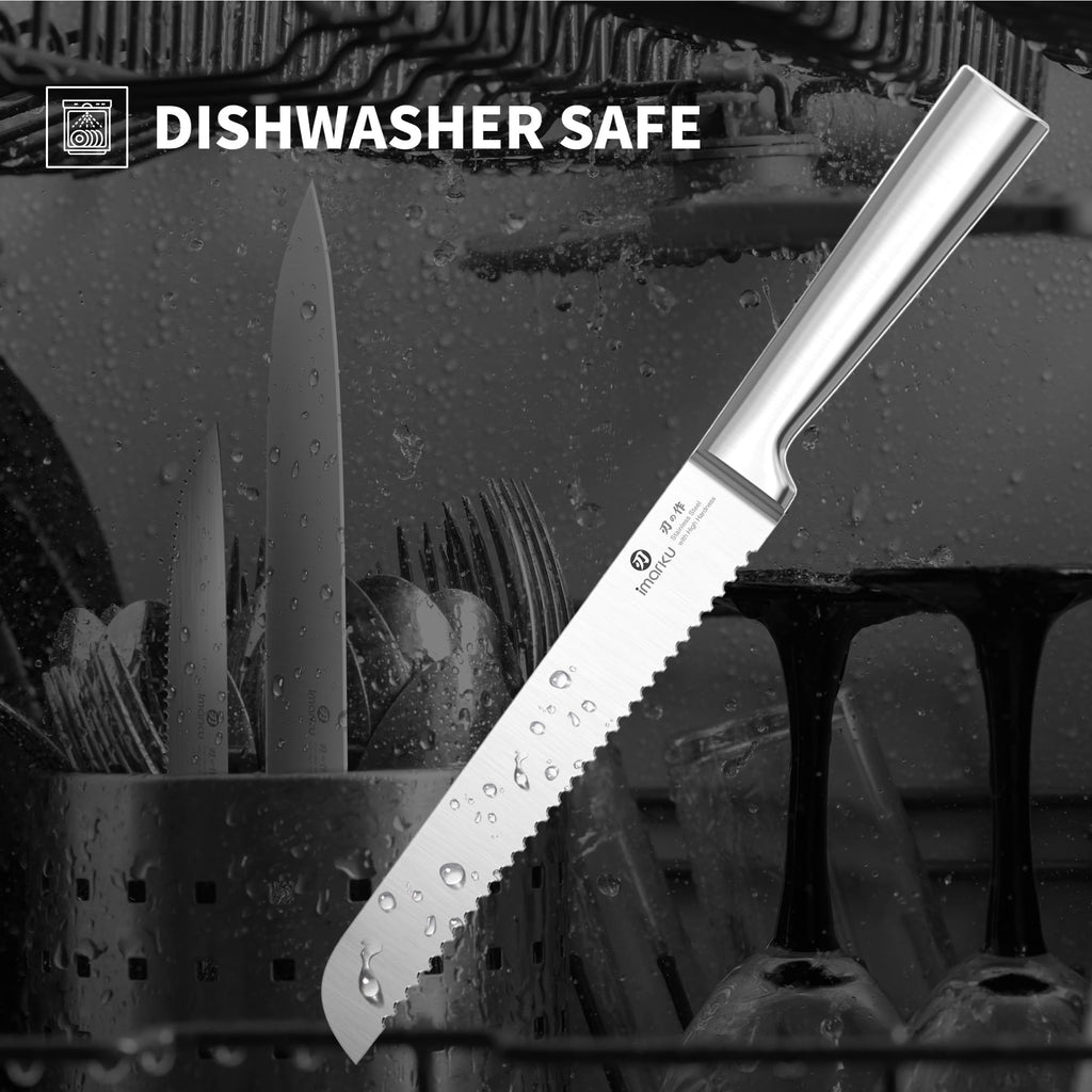 imarku Knife Set - 15PCS Kitchen Knife Set Japanese High Carbon Stainless Steel Knives Set for Kitchen, Dishwasher Safe Ultra Sharp Professional Chef Well Balance Knife Block Set, Black